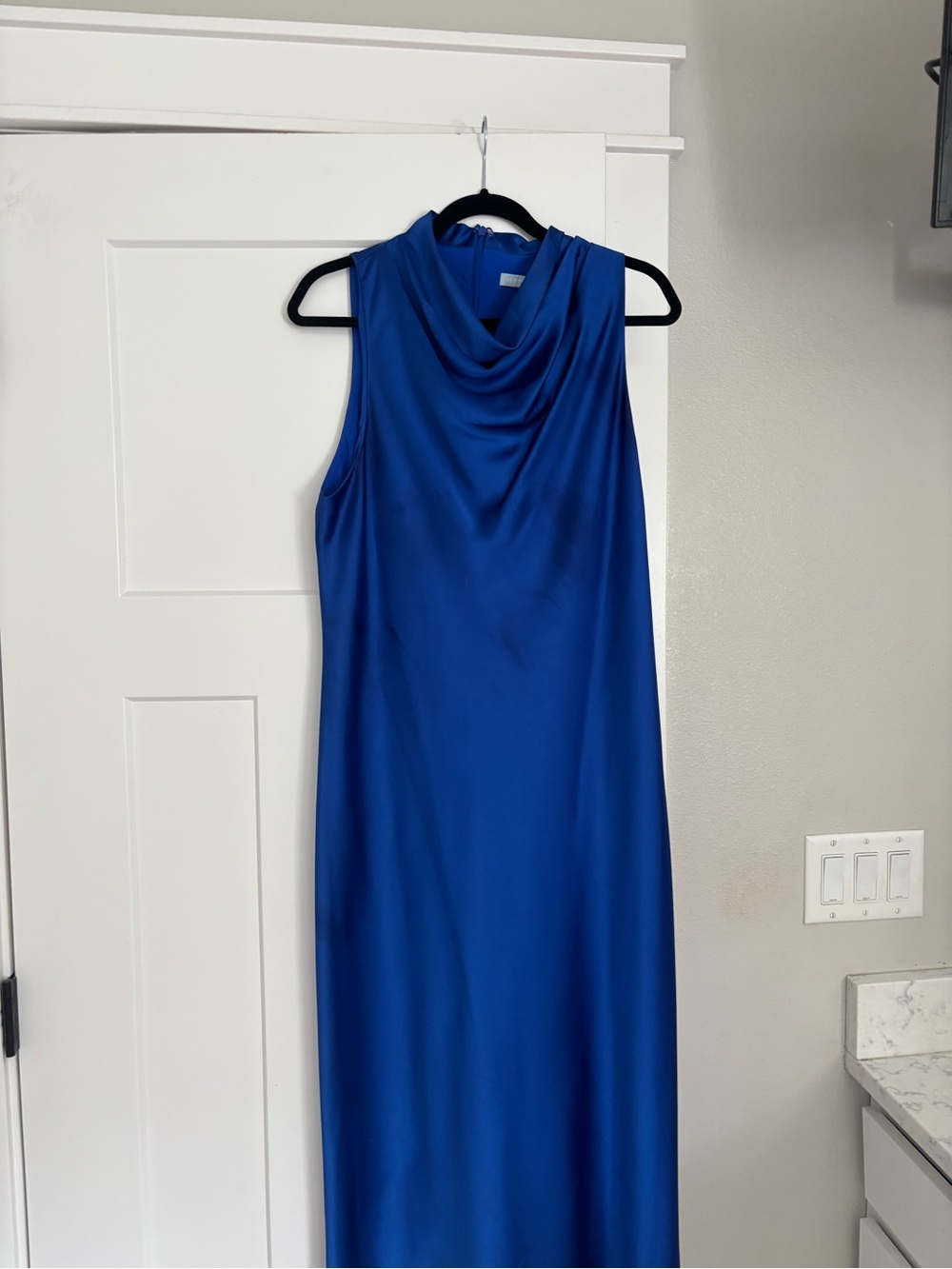 Antonio Melani Sleeveless Cowl Neck Midi Dress in Deep Blue